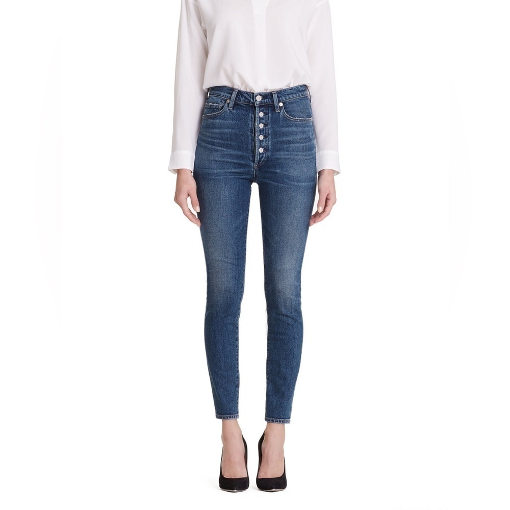 Citizens of Humanity Olivia Exposed Button Fly High Rise Slim Ankle Jeans 24